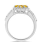 Anillo de Plata con Citrino de los Montes Urales y Topacio Blanco