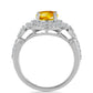 Anillo de Plata con Citrino de los Montes Urales y Zircón Blanco