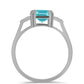 Anillo de Plata con Cuarzo Paraiba y Topacio Blanco