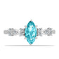 Anillo de Plata con Cuarzo Paraiba y Topacio Blanco