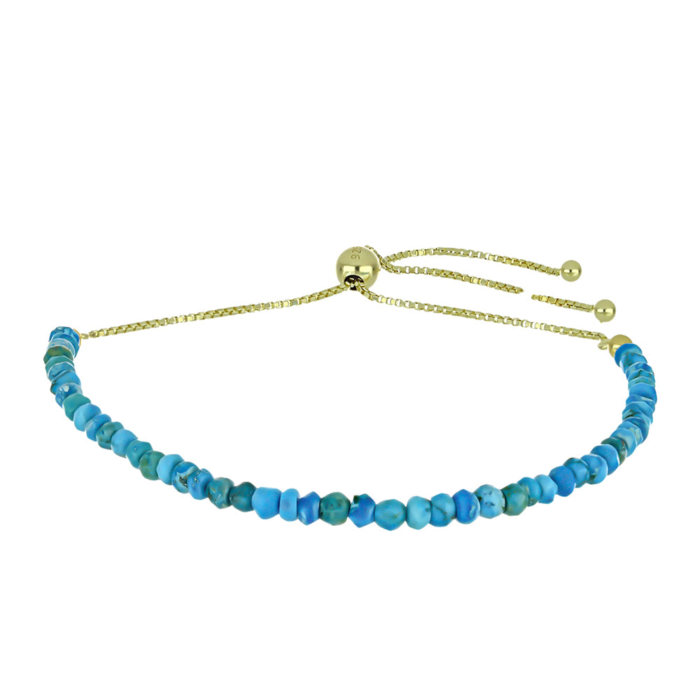 Pulsera de Plata Bañada en Oro con Turquesa Ostra