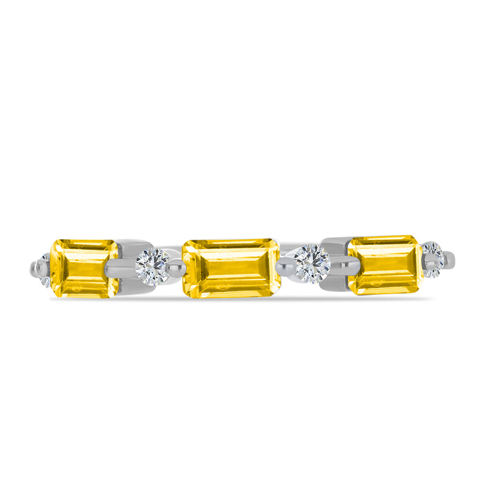 Anillo de Plata con Citrino de los Montes Urales y Topacio Blanco 2 