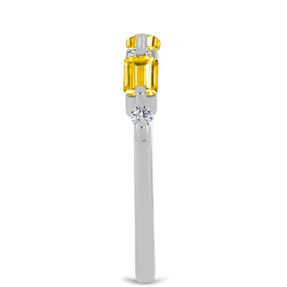 Anillo de Plata con Citrino de los Montes Urales y Topacio Blanco 4 
