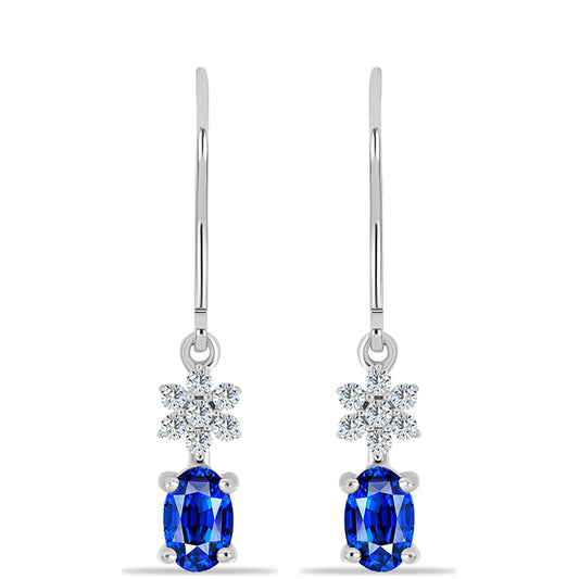 Pendientes de Plata con Zafiro Azul Australiano y Topacio Blanco