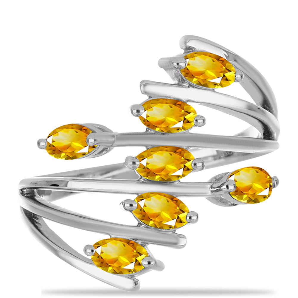 Anillo de Plata con Citrino de los Montes Urales