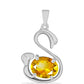Colgante de Plata con Citrino de los Montes Urales