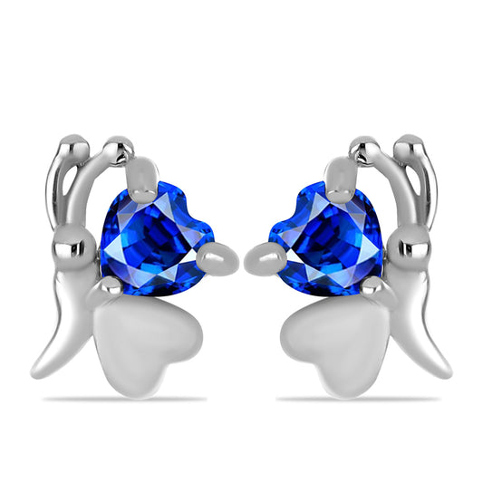 Pendientes de Plata con Zafiro Azul Australiano
