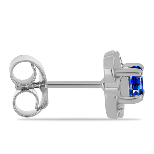 Pendientes de Plata con Zafiro Azul Australiano y Topacio Blanco