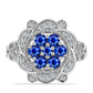 Anillo de Plata con Zafiro Azul Australiano y Topacio Blanco