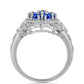 Anillo de Plata con Zafiro Azul Australiano y Topacio Blanco