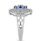 Anillo de Plata con Zafiro Azul Australiano y Topacio Blanco