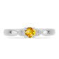 Anillo de Plata con Citrino de los Montes Urales y Topacio Blanco