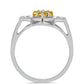 Anillo de Plata con Citrino de los Montes Urales y Topacio Blanco