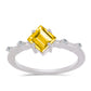 Anillo de Plata con Citrino de los Montes Urales y Topacio Blanco