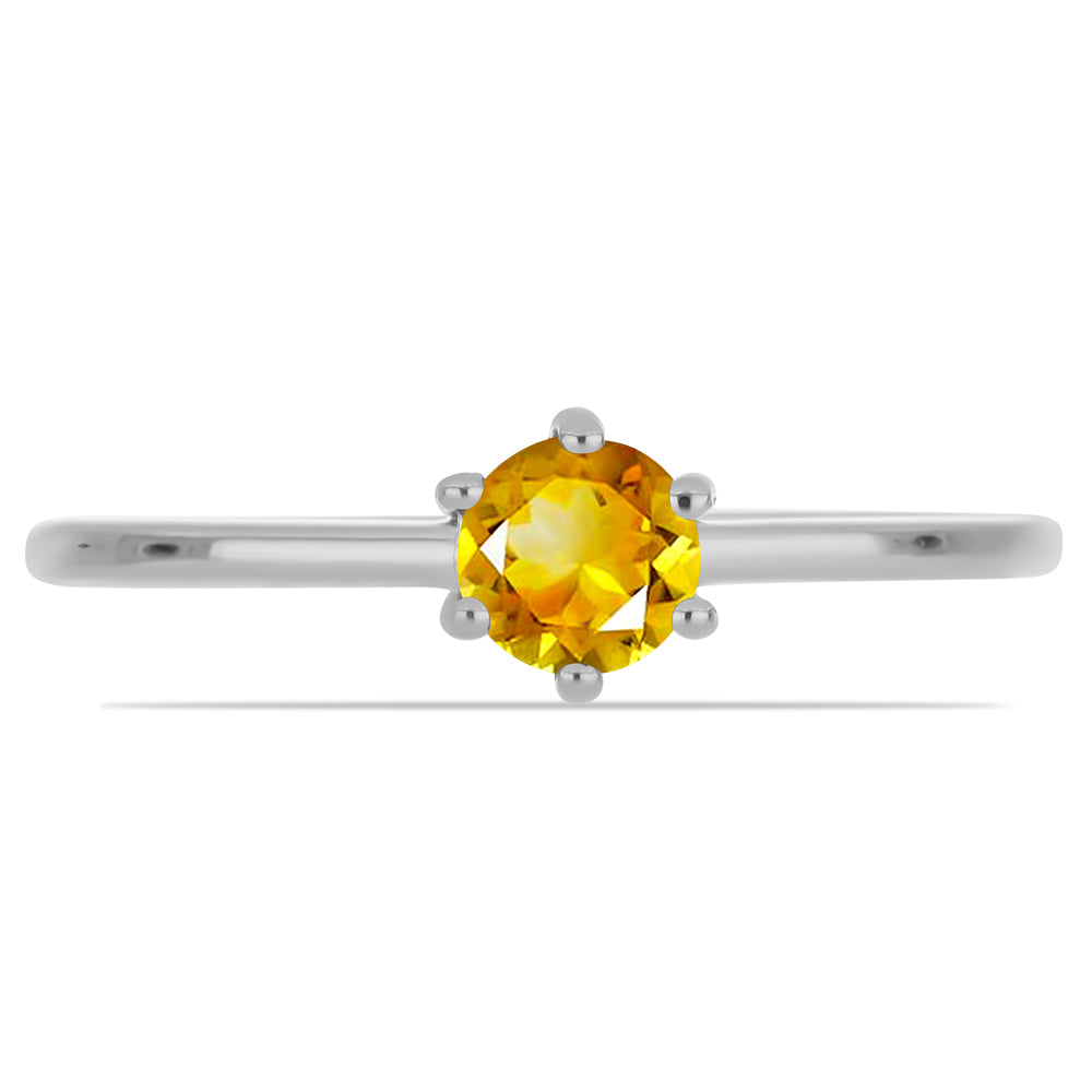 Conjunto de Plata con Citrino de los Montes Urales ( Pendientes +Anillo )