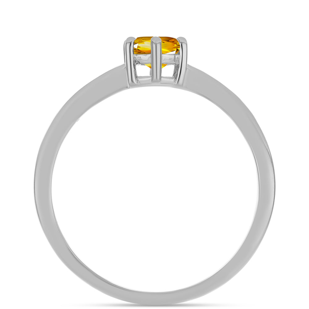 Conjunto de Plata con Citrino de los Montes Urales ( Pendientes +Anillo ) 5 