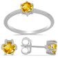 Conjunto de Plata con Citrino de los Montes Urales ( Pendientes +Anillo )