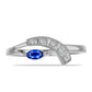 Anillo de Plata con Zafiro Azul Australiano y Topacio Blanco