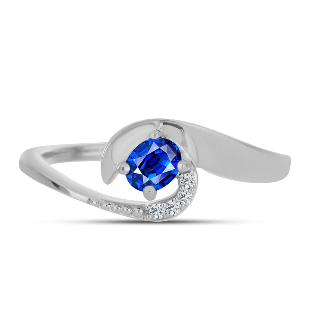 Anillo de Plata con Zafiro Azul Australiano y Topacio Blanco 1 