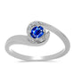 Anillo de Plata con Zafiro Azul Australiano y Topacio Blanco