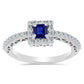Anillo de Plata con Zafiro Azul Australiano y Topacio Blanco