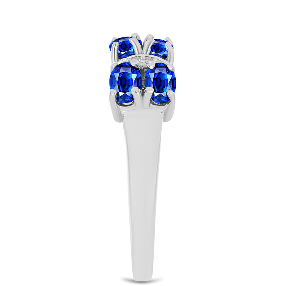 Anillo de Plata con Zafiro Azul Australiano y Topacio Blanco