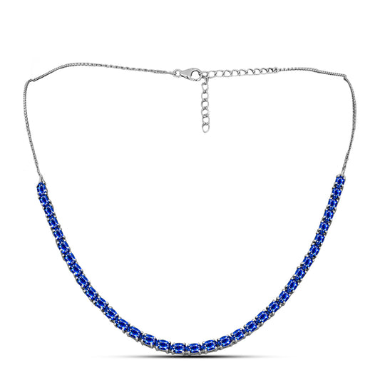 Collar de Plata con Zafiro Azul Australiano