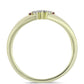 Anillo de Plata Bañada en Oro con Diamante Púrpura y Diamante blanco
