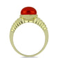 Anillo de Plata Bañada en Oro con Perla roja de río