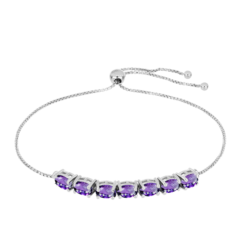 Pulsera de Plata con Amatista de Marruecos