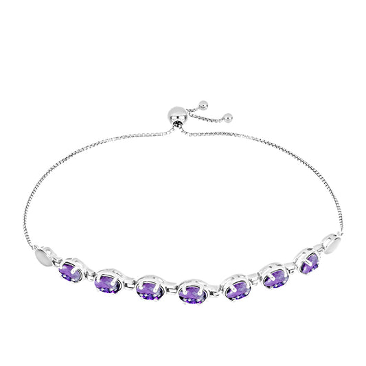 Pulsera de Plata con Amatista de Marruecos