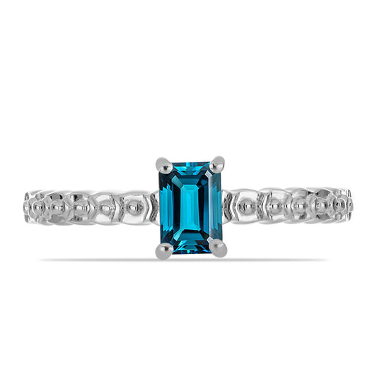 Anillo de Plata con Topacio Azul Londres