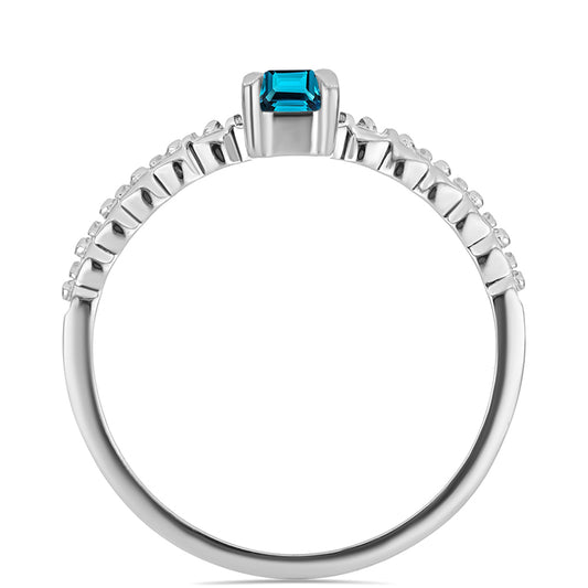 Anillo de Plata con Topacio Azul Londres