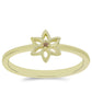 Anillo de Plata Bañada en Oro con Diamante Champagne