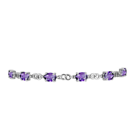 Pulsera de Plata con Amatista de Marruecos