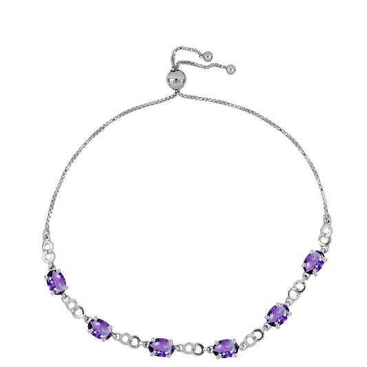 Pulsera de Plata con Amatista de Marruecos