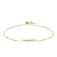 Pulsera de Plata Bañada en Oro con Diamante Champagne y Diamante blanco