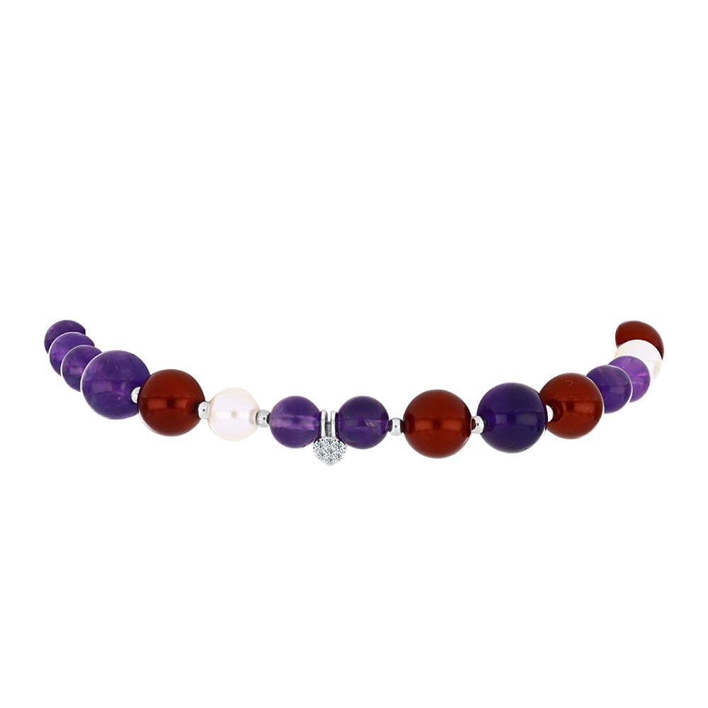 Pulsera de Plata con Amatista de Marruecos y Perla blanca de agua dulce 2 