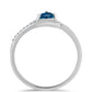 Anillo de Plata con Topacio Azul Londres y Topacio Blanco