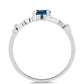 Anillo de Plata con Topacio Azul Londres y Topacio Blanco