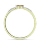 Anillo de Plata Bañada en Oro con Diamante Champagne y Diamante blanco