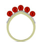 Anillo de Plata Bañada en Oro con Perla roja de río y Topacio Blanco