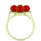Anillo de Plata Bañada en Oro con Perla roja de río