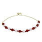 Pulsera de Plata Bañada en Oro con Perla roja de río y Perla blanca de agua dulce