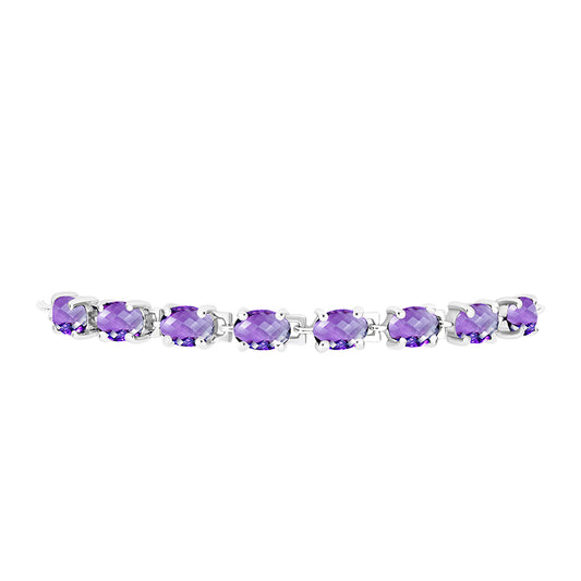 Pulsera de Plata con Amatista de Marruecos
