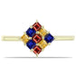Anillo de Plata Bañada en Oro con Zafiro Arco Iris Rosebery