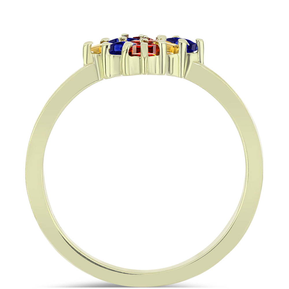 Anillo de Plata Bañada en Oro con Zafiro Arco Iris Rosebery 2 