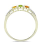 Anillo de Plata Bañada en Oro con Zafiro Arco Iris Rosebery y Topacio Blanco