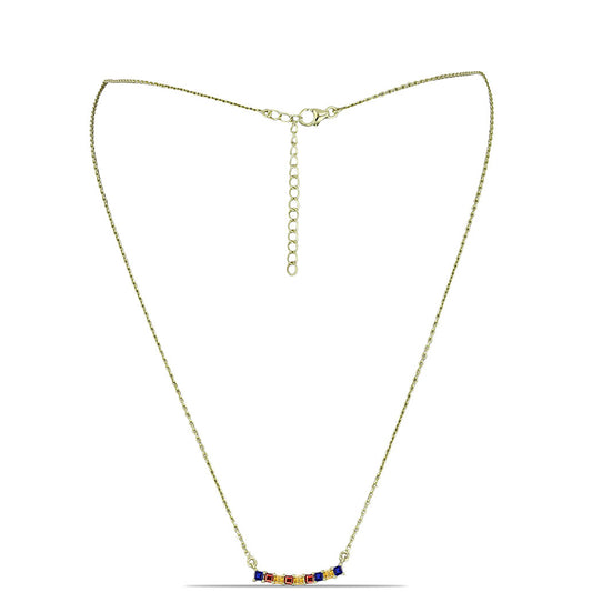 Collar de Plata Bañada en Oro con Zafiro Arco Iris Rosebery