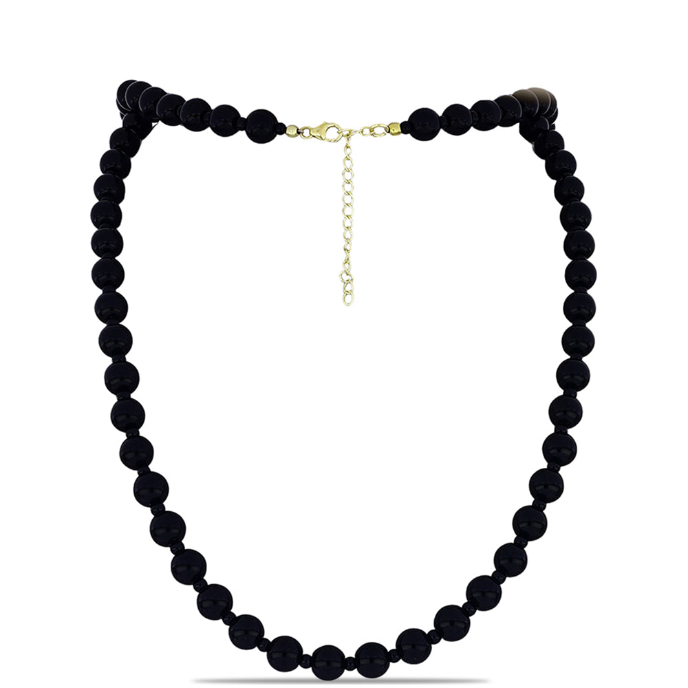 Collar de Plata Bañada en Oro con Ónix negro de Suwar 1 